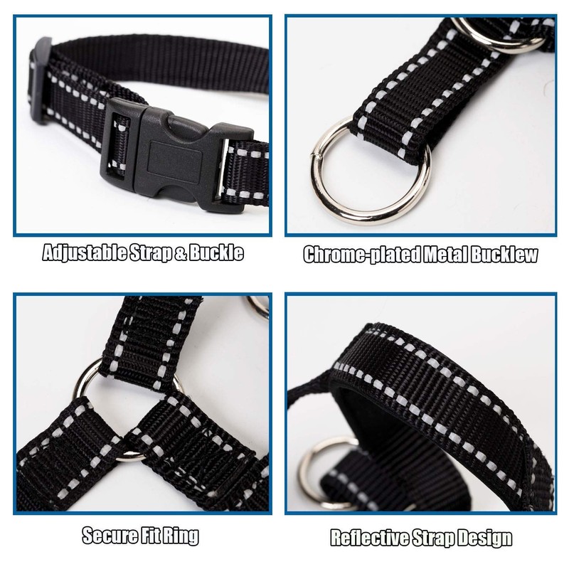 Dog Head Collar with Reflective Strap to Stop Pulling for