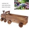Wooden Flower Pot Cartoon Train Shape Good Ventilation Succulent Flower