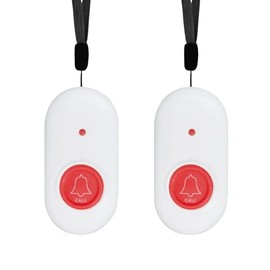 MERLRR Wireless Call Buttons Life Alert Medical Call Button for Caregiver Pager for Elderly/Patient/Disable（Need to Be Paired with Receiver to Work）
