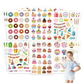 6 Sheets Happy Birthday Stickers for Kids Adults, 120pcs Stickers for Birthday Party, Birthday Gifts Cards, Birthday Supplies Decorations