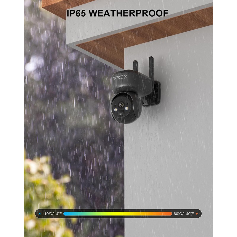 Xega 4G Cellular Security Camera Indoor Portable, 2K No WiFi