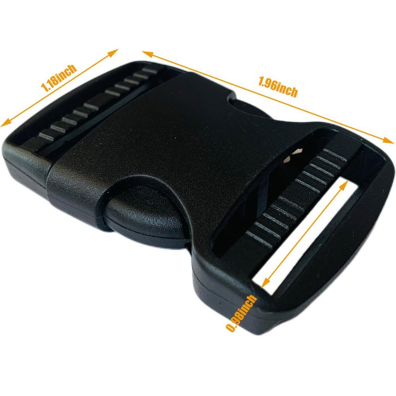 SHUYUNGE 8Pcs 40mm/1.5 Inch Quick Side Release Buckle Black Plastic