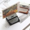 SHIDXIB 6Pcs Black and Brown Wood Typewriter Message Holder Business