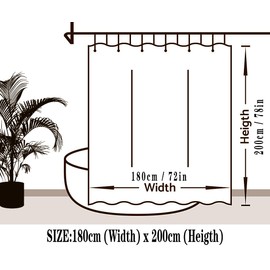 Tennove Shower Curtain Mould Resistant Terrazzo Bathroom Curtain Waterproof Polyester Fabric Wet Room Bathtub Shower Curtain,Weighted Hem,Quick Dry,180x200cm Drop