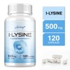 L-Lysine Capsules 500mg - Cold Herpes Relief Boosts Immunity Supports Heart Health, 2 Count, 120 Tablets / L-리신 캡슐 500mg - 입술 헤르페스 완화 면역 강화 심장 건강 지원, 2개, 120정