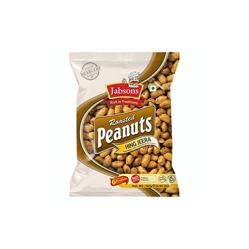 Jabsons - Jumbo Roasted Peanuts, Hing Jeera (5 PACK), 140g