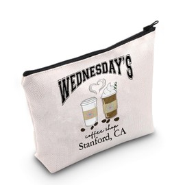 Romance Reading Gift Wednesday's Coffee Shop Makeup Bag Smutty Book Lover Gift Bookish Gift Cosmetic Pouch (Coffee Shop CA)
