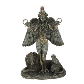 Mesopotamian Goddess of Love and War Ishtar Bronze Finished Statue 8.75 Inches High