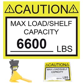 Pallet Rack Capacity Labels 3×4 Inch Caution MAX Load/Shelf LBS Warning Stickers - 25 Pack Industrial Strength Sticker for Warehouse Weight Safety Cross Beam Safety Bright Warning Stickers,Forklift