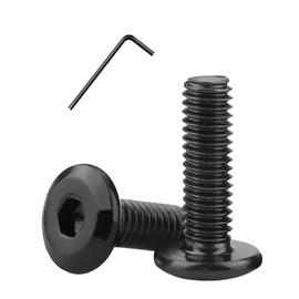 Metuja M6-1.0 x 35mm,20-Pack Black Flat Head Hex Socket Cap Screw Bolts,304 Stainless Steel,Fully Threaded M6 Bolts,Metric Fasteners for Furniture