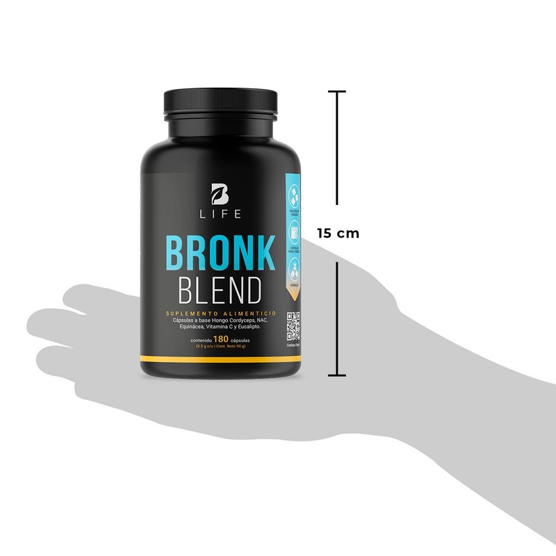 Bronk Blend de 180 Cápsulas. Ingredientes naturales: Cordyceps, NAC, Echinacea,