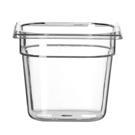 HENDI Gastronorm Container, Temperature Resistant from -40° to 110°C, Scale, Odourless and Tasteless, 2.4 L, Polycarbonate, GN 1/6, 176 x 162 x (H) 150 mm, Transparent