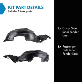 TRQ TRQ Inner Fender Liner Set Compatible with 1994-1999 Toyota Celica TO1248120 TO1249120