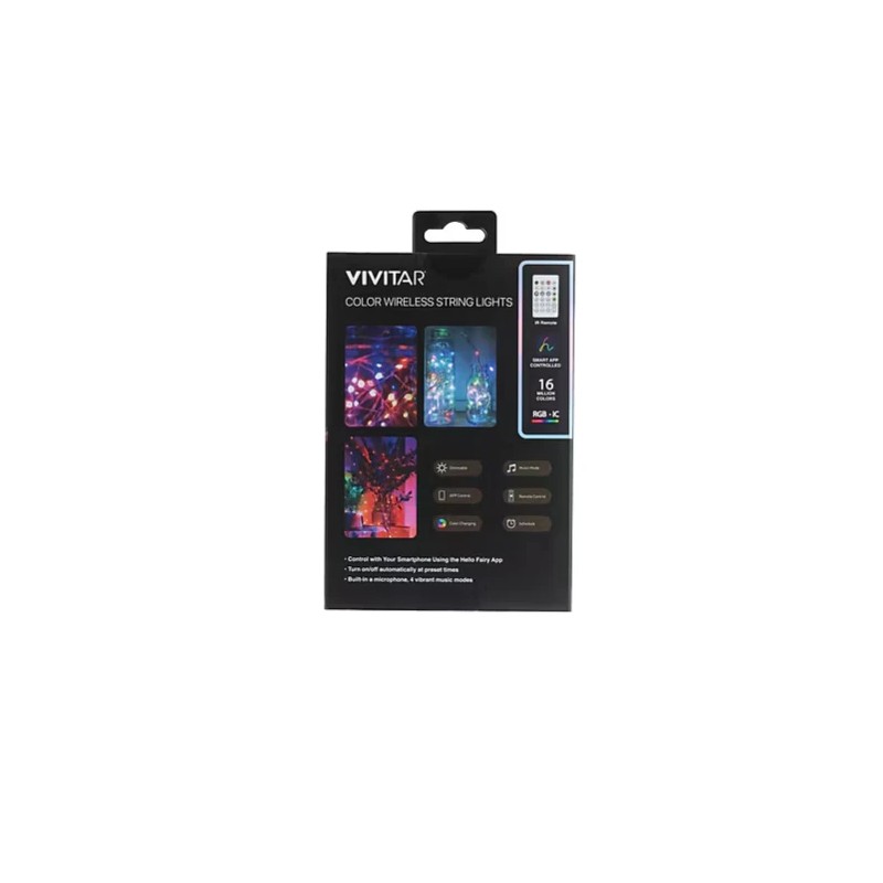 Vivitar Smart RGB Wireless 32 FT String Light, Multicolor (LBX1032100-NO