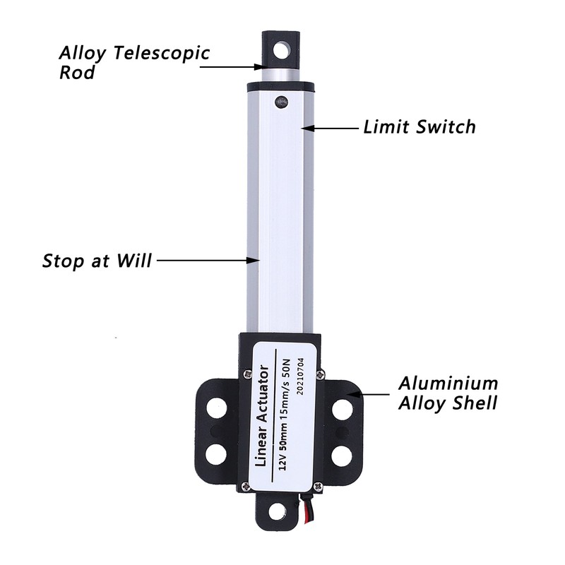 Linear Actuator 50mm 12v DC Low Noise Internal Limit Switch
