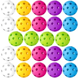 Coopay 24 Pack Baseball Practice Balls Plastic Training Balls Lightweight Hollow Softballs for Hitting, Baseball Training Indoor Outdoor Use (Multicolour)