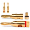 NAUC Banana Plug Banana Plug 24K Gold-Plated Screwable 4 Pieces