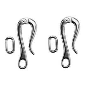 Stainless Steel 316 Pelican Hook Quick Release Ship Hooks,4inch/ 100mm Marine Boat Link Climbing Buckle Lifeboat Hook (2)