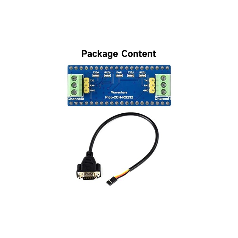 Waveshare 2-Channel RS232 Module for Raspberry Pi Pico SP3232EEN Transceiver
