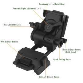 Hunting Night Visions NVG L4G24 Mount, Fast OPS Helmet Nylon NVG Mounting for PVS15 PVS18 PGPNVG18 Night Vision Goggle