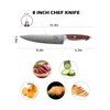 Hinye 8" High Carbon Stainless Steel Kitchen Chef Knife, Redwood