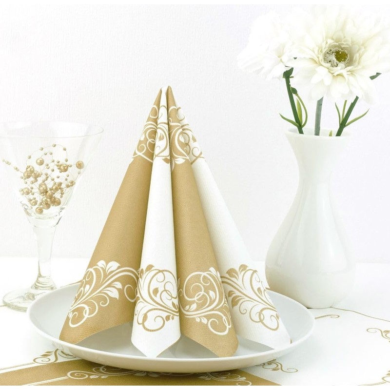 50 Napkins Ornaments 40 x 40 cm Fabric-Like Airlaid Bellissima
