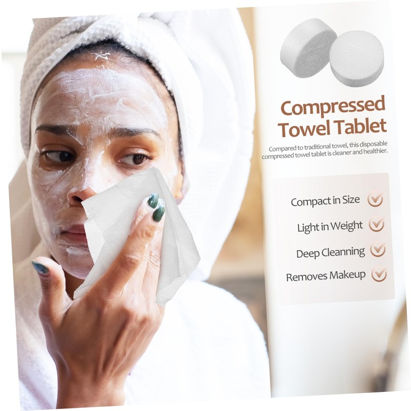 Outanaya Mini Compressed Cotton Towel Sheets 100pcs Pack Ultra Absorbent