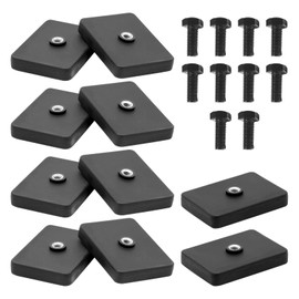 JOJOCY 10 PCS Square Rubber Coated Magnets, Anti-Scratch Neodymium Magnetic Base with Bolts and Nuts for Fixing Billboards, Cameras, Lights