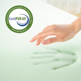 ZINUS 4 Inch Green Tea Memory Foam Mattress Topper, Smaller, More Convenient WonderBox Packaging, Pressure-Relieving Layers, CertiPUR-US Certified, King