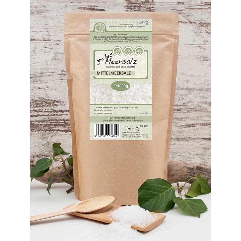 direct&friendly Coarse Sea Salt from Croatia Perfect for Salt Mills