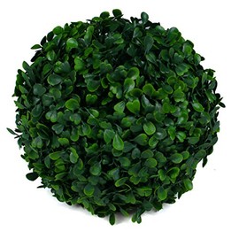 Boxwood Topiary Ball - 7" Artificial Topiary Plant - Wedding Decor - Indoor/Outdoor Artificial Plant Ball - Topiary Tree Substitute (2, Boxwood)