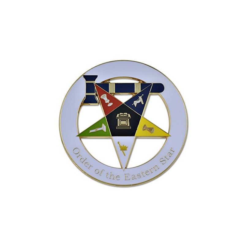 Order of the Eastern Star Matron White Masonic Auto Emblem