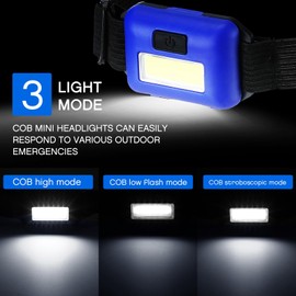 Glooglitter 96 Pcs LED Headlamp Flashlight for Adults and Kids 1.34oz Head Lamp 800 Lumens with 3 Modes 288 AAA Batteries Waterproof Work Headlamp Flashlights Bulk COB Headlight for Running Camping