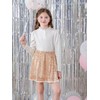 Girls Sequin Skirt Kids Pleated Sparkling Skirt Toddler Glitter Dance