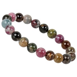 ELEDORO PowerBead Ladies Bracelet, String Gemstone Beads, 10 mm x 17-18 cm, multicoloured
