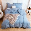 100% Cotton Ruffle Gingham Duvet Cover Sets Classic Checkered Queen