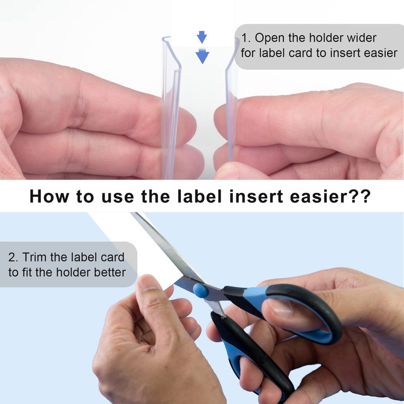 30pcs Plastic Shelf Label Holder, Clear Shelf Label Holder Wood