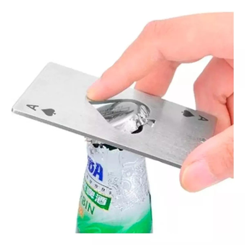 Mafab 6pz Tarjeta Destapador Botella Carta Pokar Acero Inoxidable