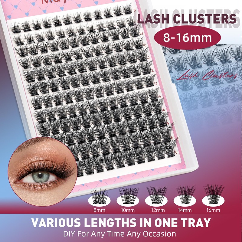 Mayhug Wispy Lash Clusters Kit Natural Lash Extensions DIY Cluster