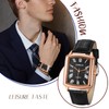 Mens Watch Square Leather Seiko Watch Waterproof: Quartz Watch Leather