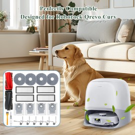 21 Pack Accessories Kit Compatible with Roborock Qrevo Curv/Qrevo Edge Robot Vacuum, 1 Main Brush Roller, 4 Hepa Filters,4 Mop Pads, 4 Dust Bags, 6 Side Brush