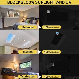 DUOJIN Black Portable Blackout Roller Blind, 145 x 300 cm, with 100% Opaque Coating, Thermal Blackout Curtain, Sun Protection, for Window, Door, Bedroom, Attic, Dormitory, etc