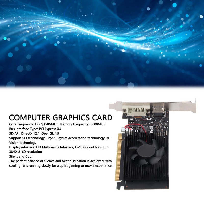 GT1030Pro 4GB GDDR4 64bit Graphics Card Support 3D API 3840x2160