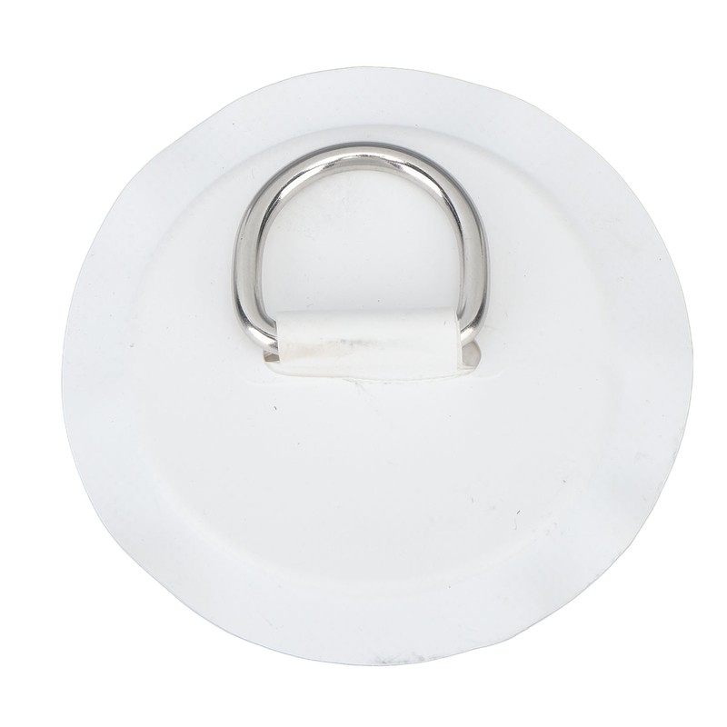 4PCS D Ring Patch PVC Round Shape Strong Stainless Steel