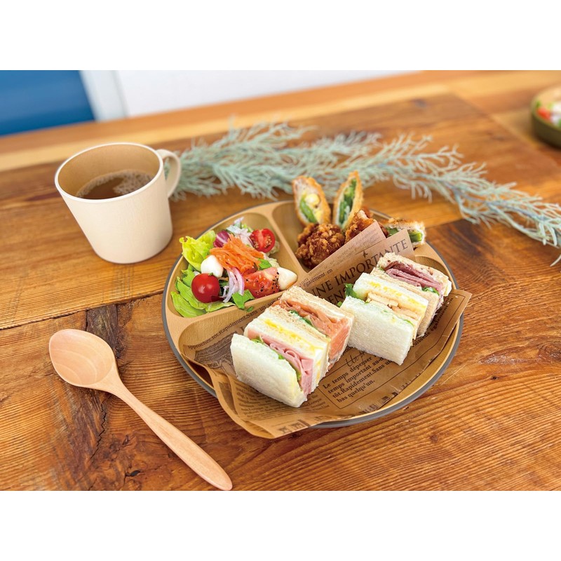 Kano Earth Color Antibacterial Lunch Plate, Small, Diameter 8.4 inches