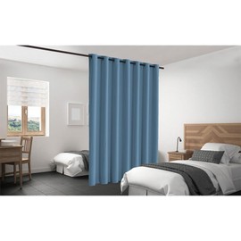 Blackout Room Divider Curtain Panel Privacy Partition Heavyweight Premium Fabric Thermal Insulated Grommet Top 180" Wide X 108" Tall Allure Blue Color