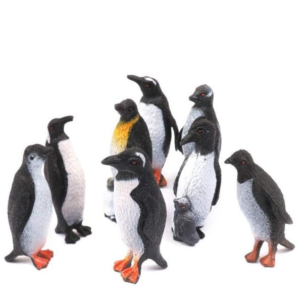Tomaibaby Penguins Figure Plastic Polar Animal Toy Set - Realistic Arctic Animal Model - Miniature Animal Figurine Set for Home Decorations Easter Basket Stuffers Educational Toys Gifts for Kids