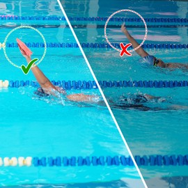 Pull Buoy & Hand Paddles Set - Rosa Schwimmtrainingshilfe für Erwachsene & Junioren - Oberkörper Kraft & Technik Verbesserung - Swim Float & Stroke Correction Equipment