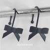 Dylrauoza Black Bow Shower Hooks Rust Proof, Shower Rings for
