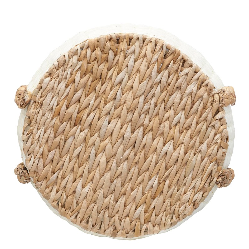 Household Essentials Cattail and Paper Terra Basket, Natural and Cream